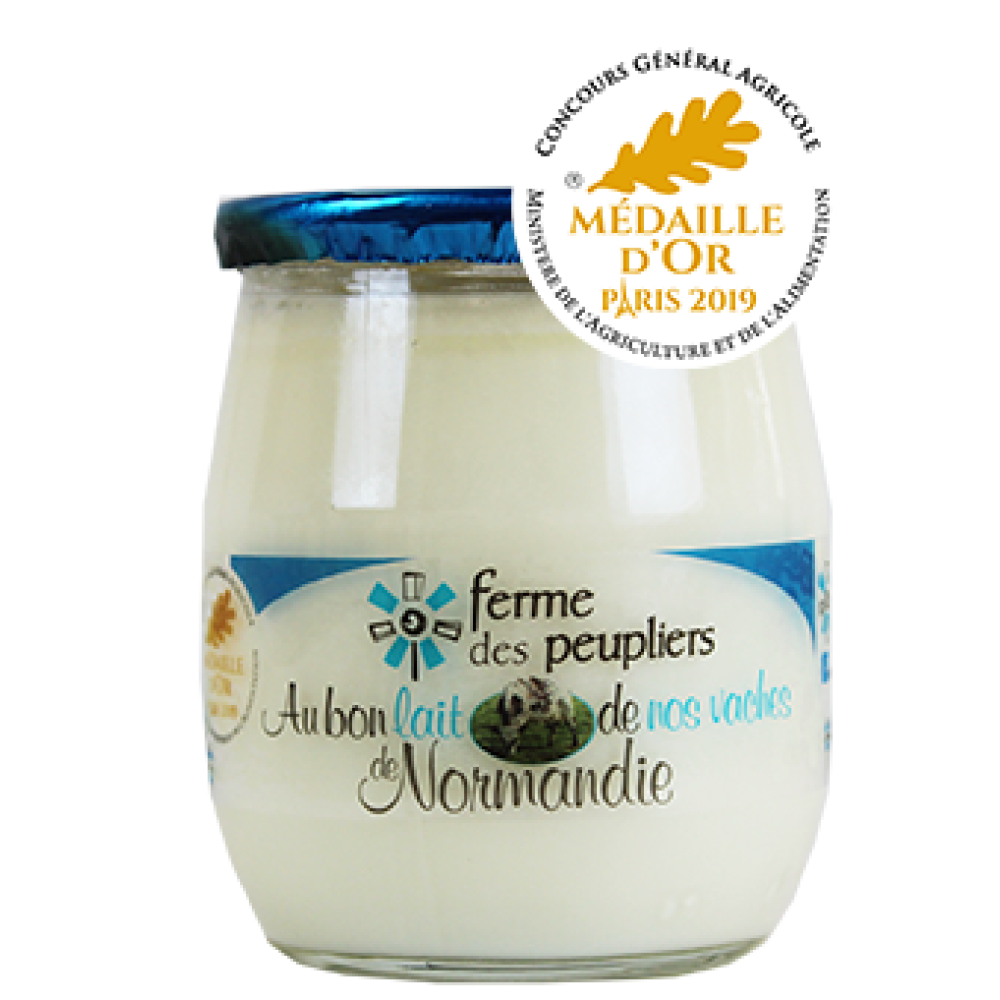 FERME DES PEUPLIERS GLASS JAR NATURAL YOGURT 12 x 125g