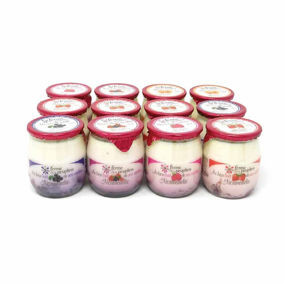 FERME DES PEUPLIERS GLASS JAR MIX FRUIT YOGURT 12 x 125g