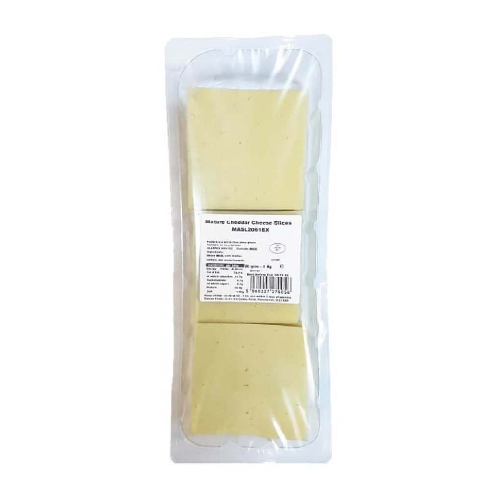 SLICED MATURE CHEDDAR x 1kg