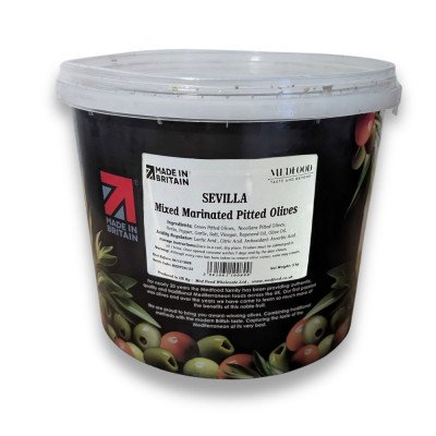 SEVILLA MIXED MARINATED PITTED OLIVES x 5kg