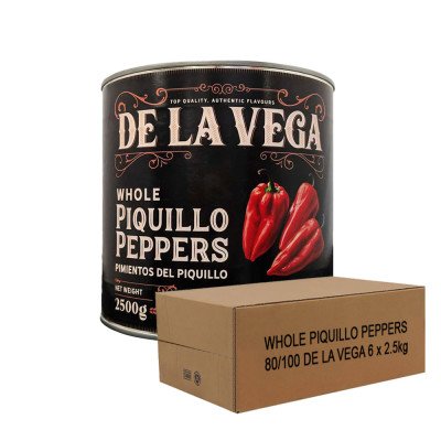 WHOLE PIQUILLO PEPPERS 80/100 DE LA VEGA 6 x 2.5kg