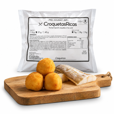 FZ COD CROQUETTE 40 x 25g, Croquetas de bacalao x 1kg