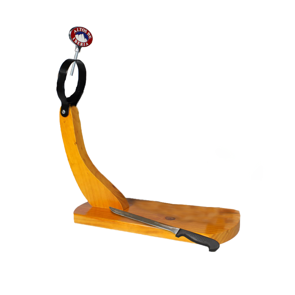 RUSTIC FIXED HAM STAND & KNIFE