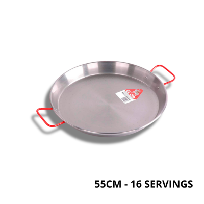 55CM STEEL PAELLA PANS FOR 16 SERVINGS