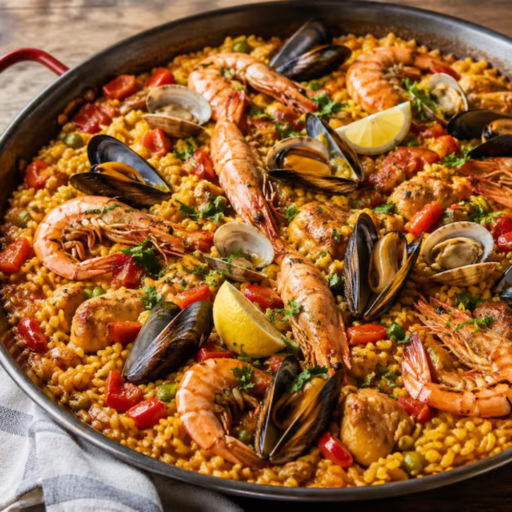 55CM STEEL PAELLA PANS FOR 16 SERVINGS