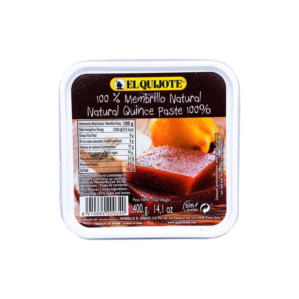 MEMBRILLO QUINCE PASTE 100% NATURAL EL QUIJOTE x 400g Tub