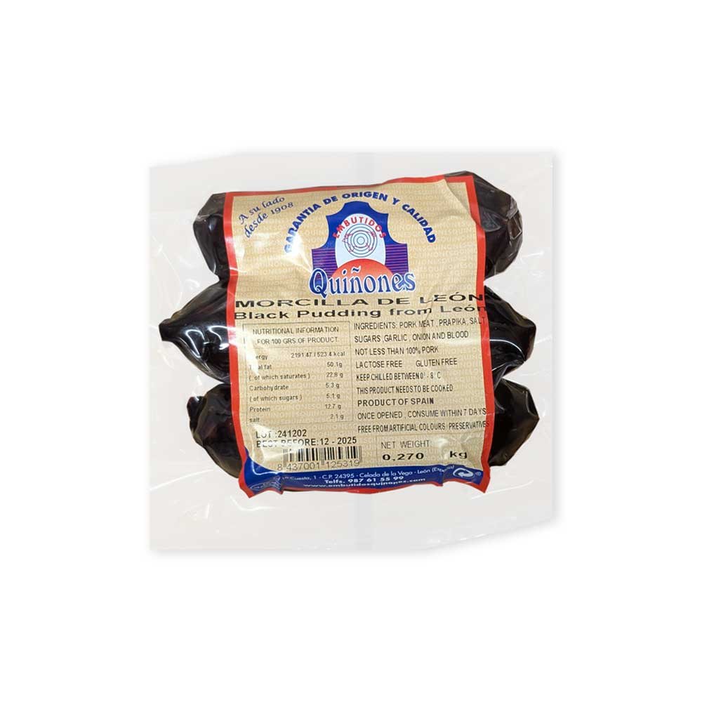 RETAIL MORCILLA DE LEON QUINONES ±275g (Per kg)
