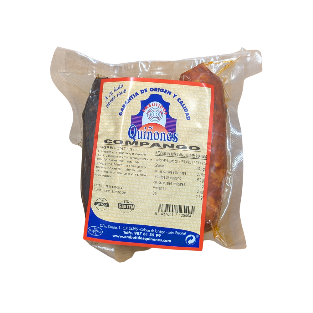 COMPANGO (CHORIZO/MORCILLA/PANCETA) ±310g (Per kg)