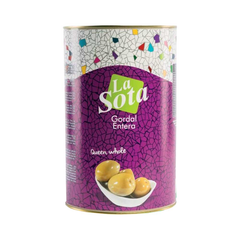 WHOLE QUEEN GREEN OLIVES LA SOTA x 5kg TIN