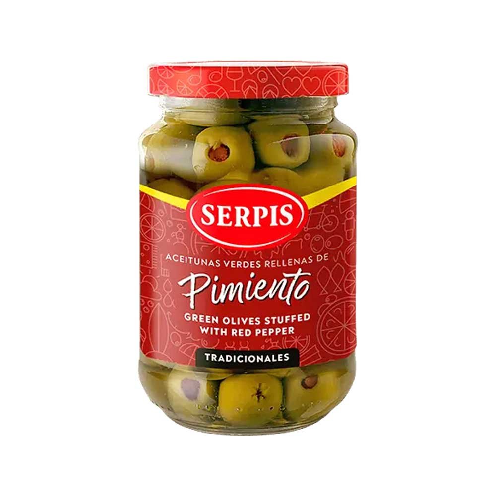 OLIVES STUFFED WITH RED PEPPER SERPIS 12x340g JAR